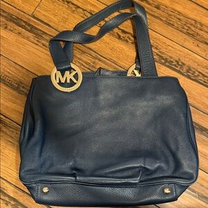 Michael Kors Dark Blue Leather Tote